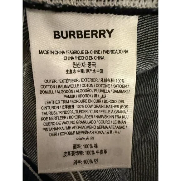 Burberry London England Monogram Denim Jeans With Cuffed Hem & Back Pockets